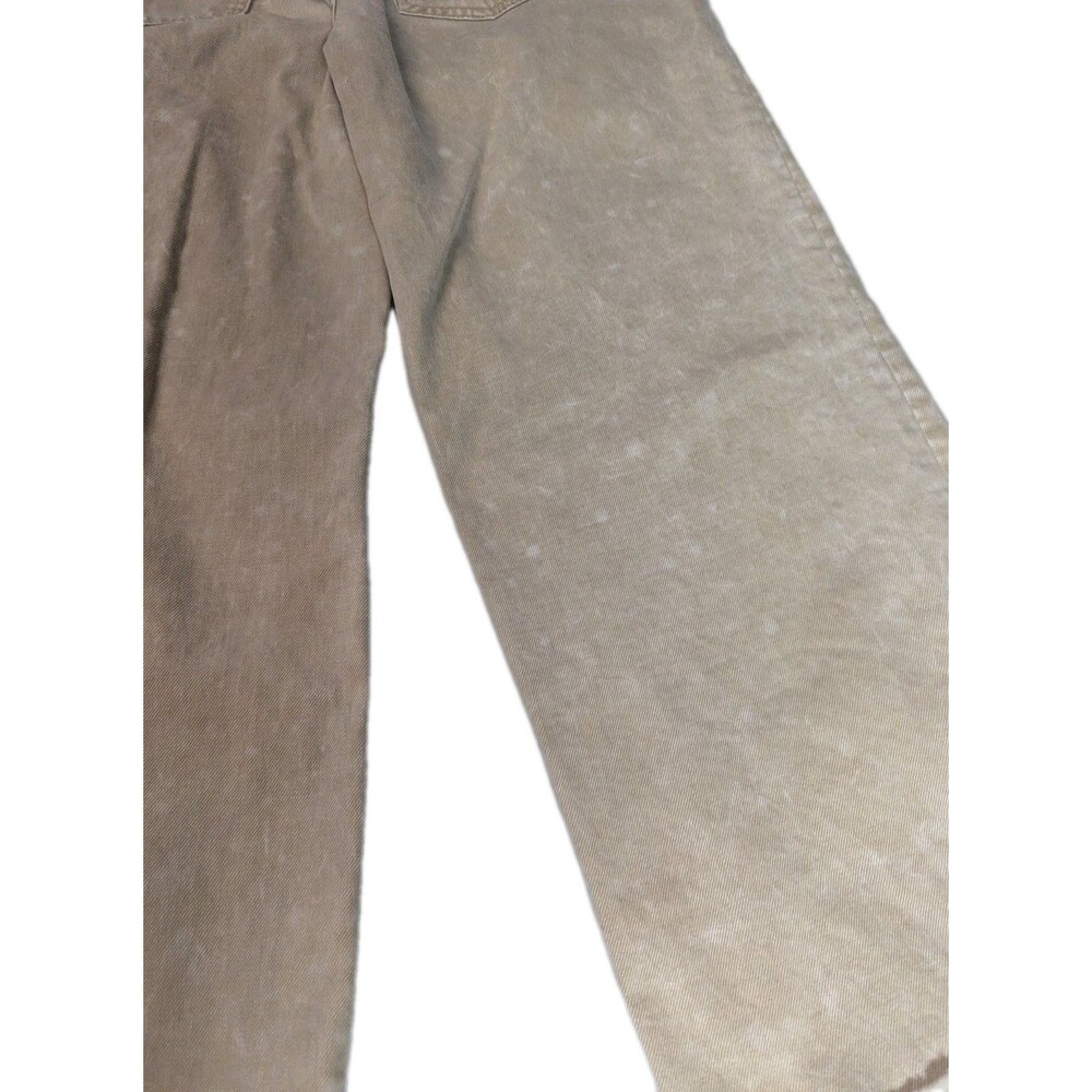 Easel Los Angeles Wide Leg Pants Medium Beige Button Fly High Rise Raw Hem Boho - Picture 16 of 16